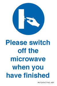 Please switch off the microwave when you have finished